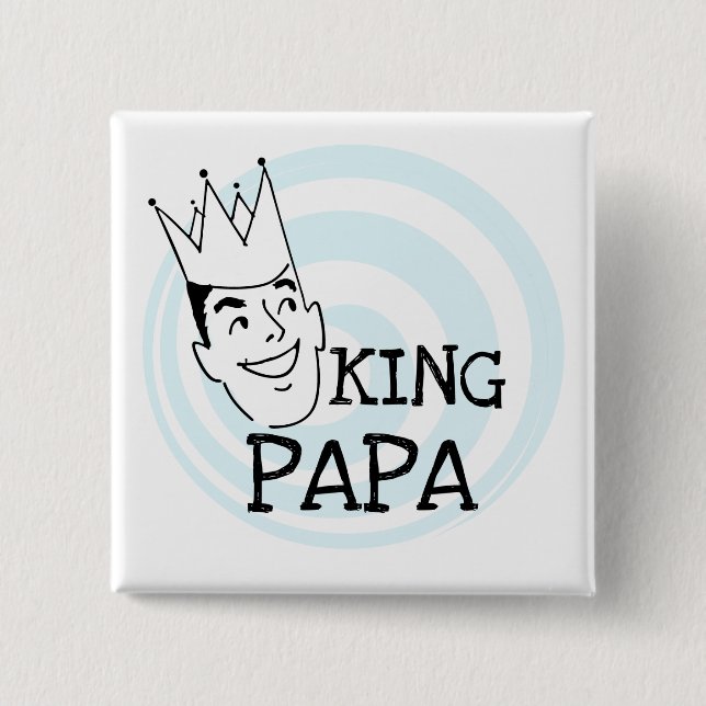 Chapa Cuadrada Camisetas y regalos de King Papa (Anverso)