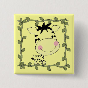 Chapa Cuadrada Camisetas y regalos de la cebra del bebé