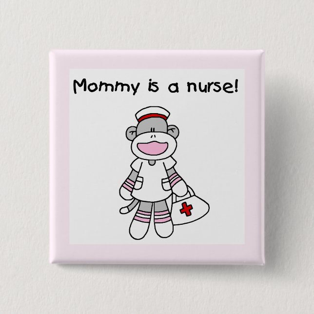 Chapa Cuadrada Camisetas y regalos de la enfermera de mami (Anverso)