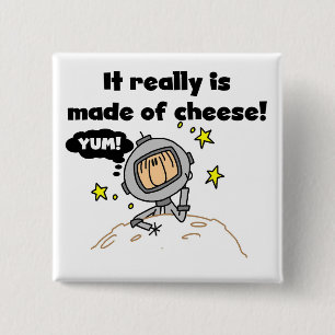 Chapa Cuadrada Camisetas y regalos de la Luna de Queso