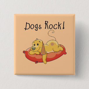 Chapa Cuadrada Camisetas y regalos de la roca de los perros