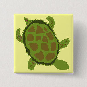Chapa Cuadrada Camisetas y regalos de la tortuga verde