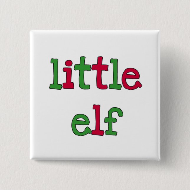 Chapa Cuadrada Camisetas y regalos de Little Elf Holiday (Anverso)