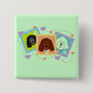 Chapa Cuadrada Camisetas y regalos de los retratos del perro