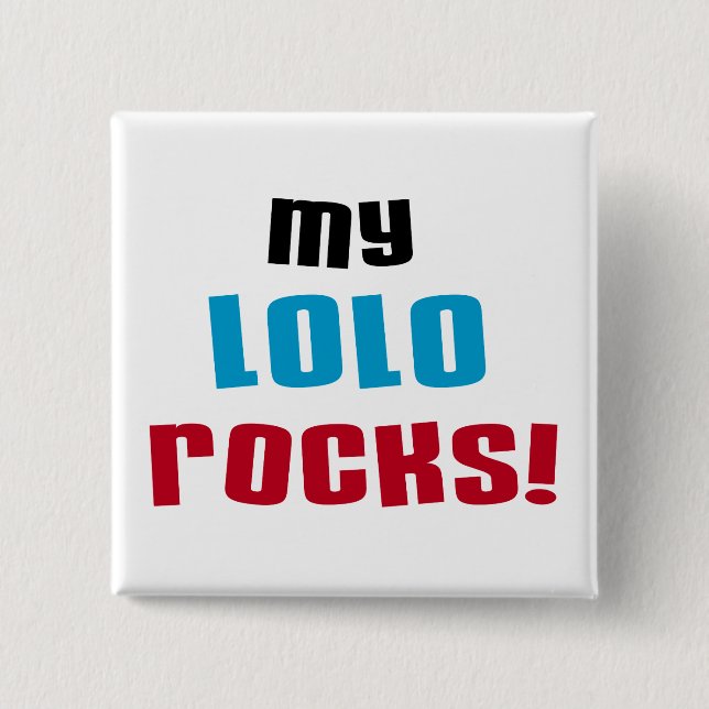 Chapa Cuadrada Camisetas y regalos de My Lolo Rocks (Anverso)