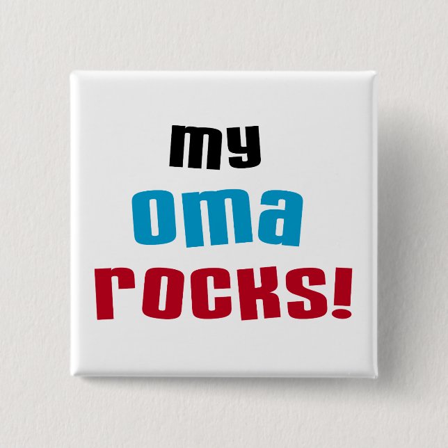 Chapa Cuadrada Camisetas y regalos de My Oma Rocks (Anverso)