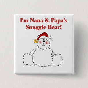 Chapa Cuadrada Camisetas y regalos de Nana y Papa's Snuggle Bear