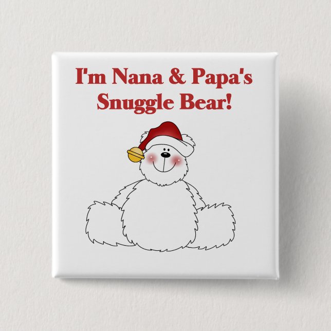 Chapa Cuadrada Camisetas y regalos de Nana y Papa's Snuggle Bear (Anverso)