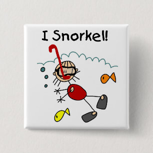 Chapa Cuadrada Camisetas y regalos de niña que hace snorkel