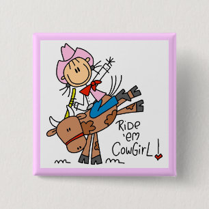 Chapa Cuadrada Camisetas y regalos de Ride Em Cowgirl