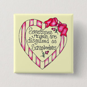 Chapa Cuadrada Camisetas y regalos de Scrapbooker del corazón del