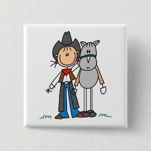 Chapa Cuadrada Camisetas y regalos de vaquera con caballo