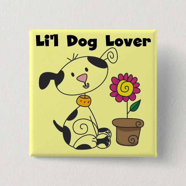 Chapa Cuadrada Camisetas y regalos del amante del perro de (Anverso)