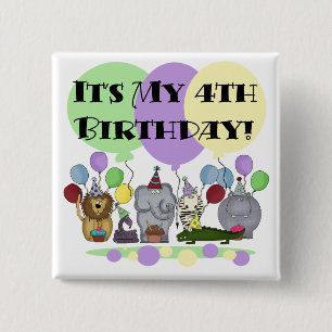 Chapa Cuadrada Camisetas y regalos del cumpleaños de los animale