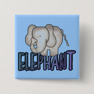 Chapa Cuadrada Camisetas y regalos del elefante
