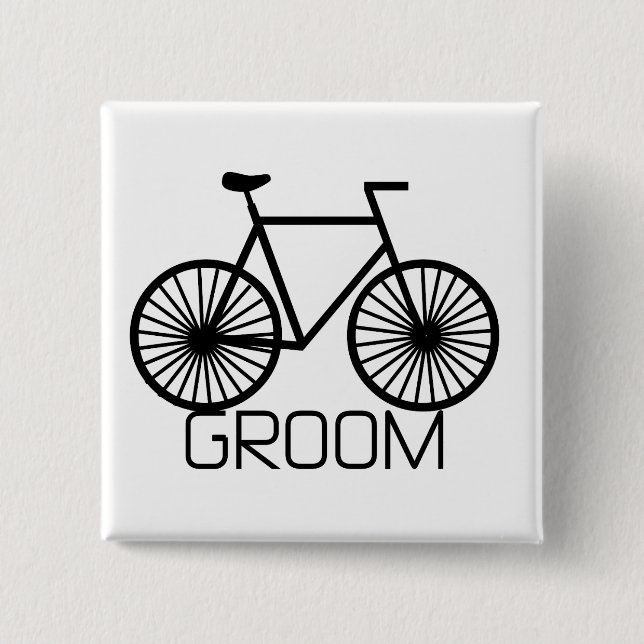 Chapa Cuadrada Camisetas y regalos del novio de la bicicleta (Anverso)