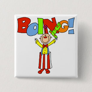 Chapa Cuadrada Camisetas y regalos del payaso Boing