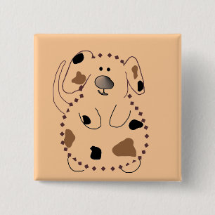Chapa Cuadrada Camisetas y regalos del perro del dibujo animado