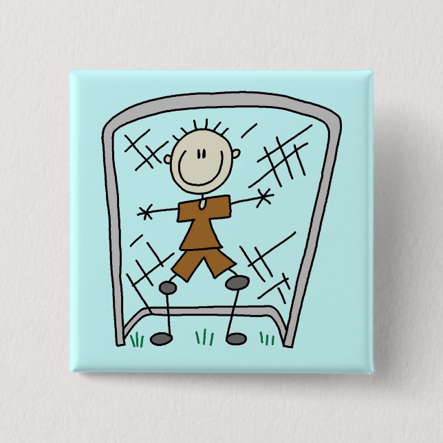 Chapa Cuadrada Camisetas y regalos del portero del muchacho del (Anverso)