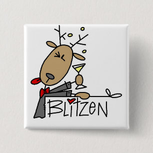 Chapa Cuadrada Camisetas y regalos del reno de Blitzen