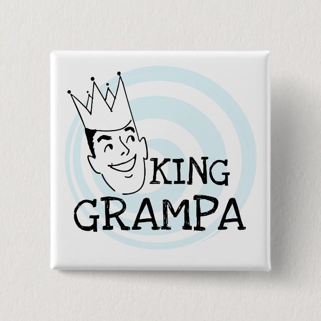 Chapa Cuadrada Camisetas y regalos King Grampa (Anverso)