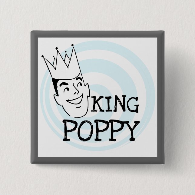 Chapa Cuadrada Camisetas y regalos King Poppy (Anverso)