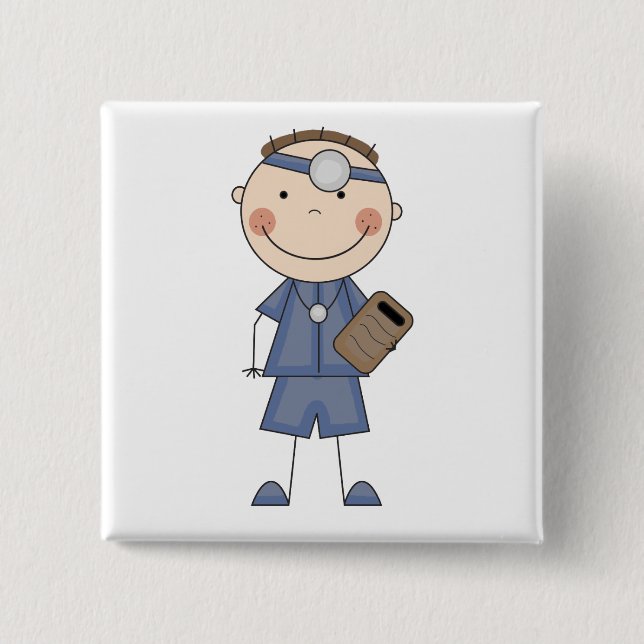 Chapa Cuadrada Camisetas y regalos masculinos del médico (Anverso)