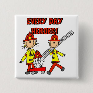 Chapa Cuadrada Camisetas y regalos para bomberos héroes de todos
