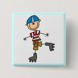 Chapa Cuadrada Camisetas y regalos patinadores en línea
