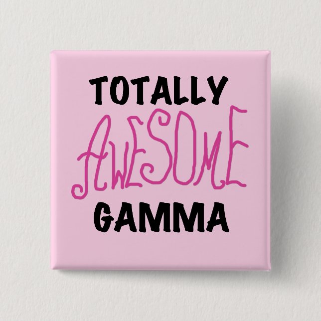 Chapa Cuadrada Camisetas y regalos rosados gammas totalmente (Anverso)