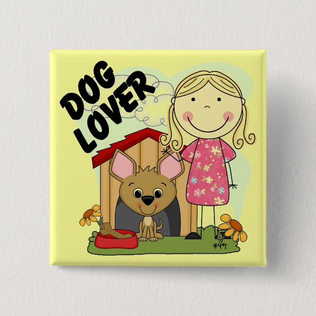 Chapa Cuadrada Camisetas y regalos rubios del chica del amante (Anverso)