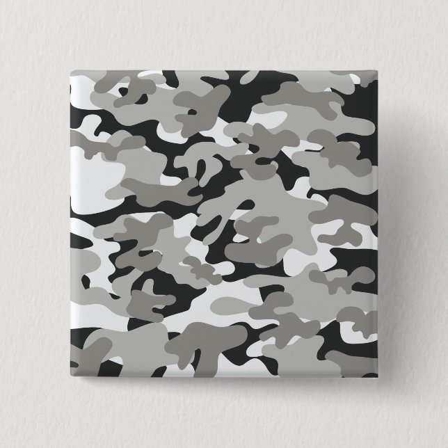 Chapa Cuadrada Camo negro y gris (Anverso)