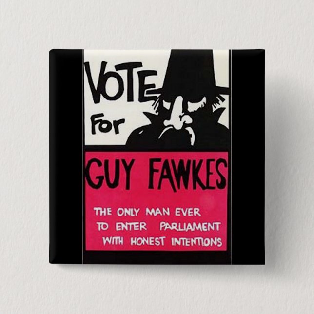 Chapa Cuadrada Campaña de Guy Fawkes (Anverso)