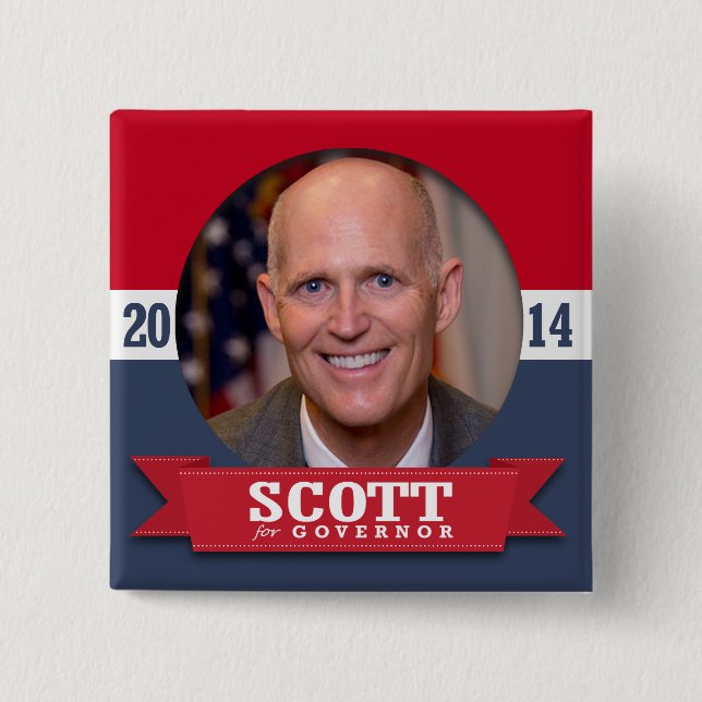 CHAPA CUADRADA CAMPAÑA RICK SCOTT (Anverso)