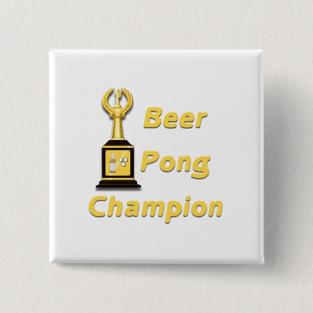 Chapa Cuadrada Campeón de Beer Pong (Anverso)
