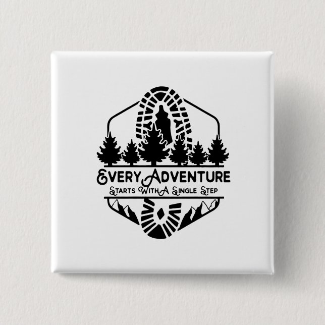 Chapa Cuadrada Camper Everyday Adventure Comienza Con Un Solo Pas (Anverso)