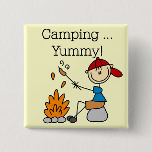 Chapa Cuadrada Camping es Camisetas y Regalos Deliciosos