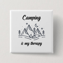 Chapa Cuadrada Camping es mi terapia simple verano