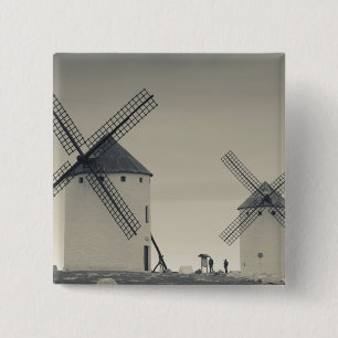 Chapa Cuadrada Campo de Criptana, molinos de viento antiguos de L