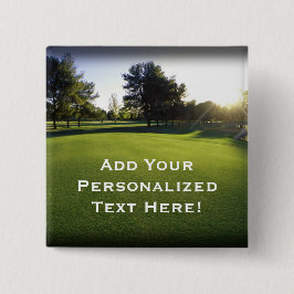 Chapa Cuadrada Campo de golf verde en el amanecer