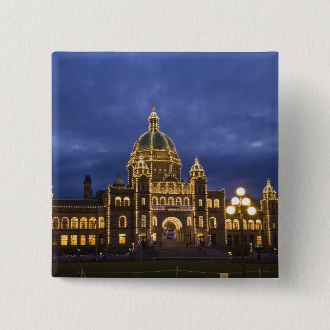 Chapa Cuadrada CANADÁ, Columbia Británica, Victoria. Noche, (Anverso)