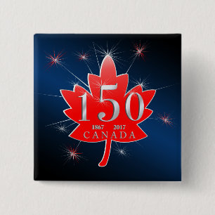 Chapa Cuadrada Canadá hoja de arce de la celebración de 150