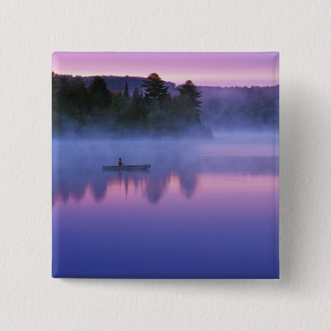 Chapa Cuadrada Canadá, Ontario, Algonguin Park, Canoista en (Anverso)