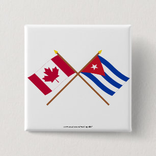 Chapa Cuadrada Canadá y banderas cruzadas Cuba