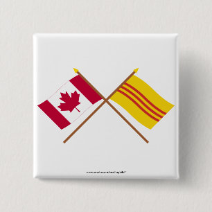 Chapa Cuadrada Canadá y banderas cruzadas del sur de Vietnam