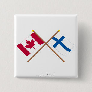 Chapa Cuadrada Canadá y banderas cruzadas Finlandia