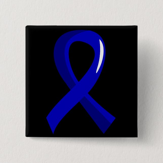 Chapa Cuadrada Cáncer de colon Blue Ribbon 3 (Anverso)