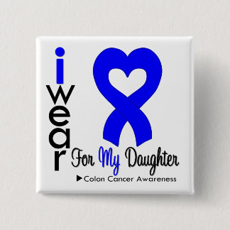 Chapa Cuadrada Cáncer De Colón Cinta Cúpula Azul Para Mi Hija