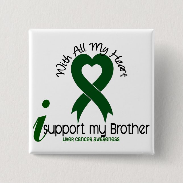 Chapa Cuadrada CÁNCER de HÍGADO apoyo mi Brother (Anverso)