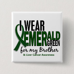 Chapa Cuadrada Cáncer de hígado llevo el verde esmeralda para m